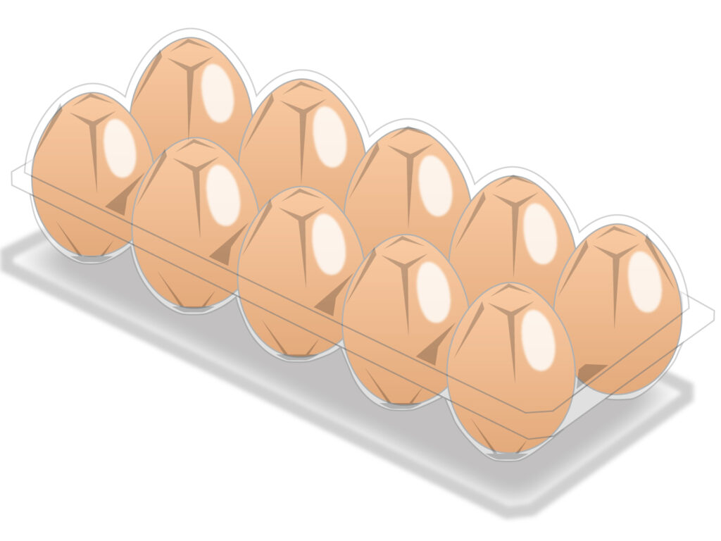 "爪の健康を支える良質なたんぱく質源、卵のイラスト。ケラチンの材料となる栄養が豊富に含まれている。"