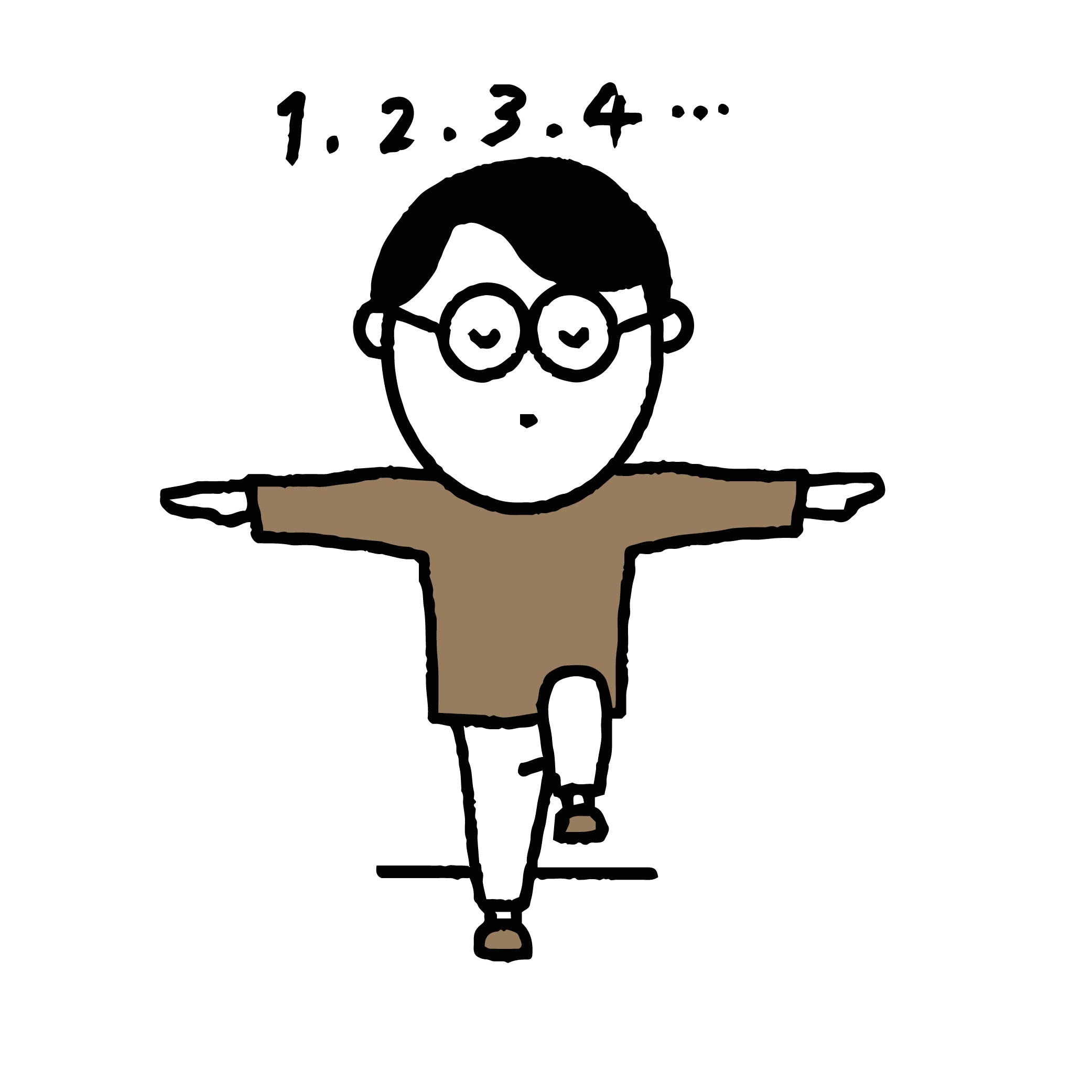 バランスをとっている男性